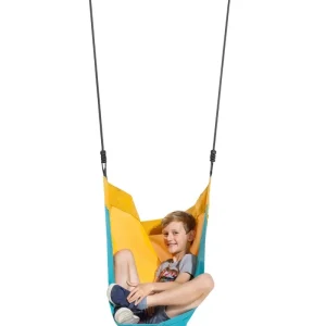 Cocoon 'Denoh" - sort flettet reb - turkis/gul