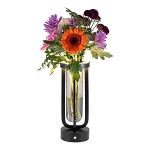 Securit® FLORENCE LED bordlampe og vase, sort