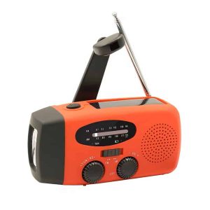 Nødradio med håndsving, lygte og 2000 mAh Powerbank