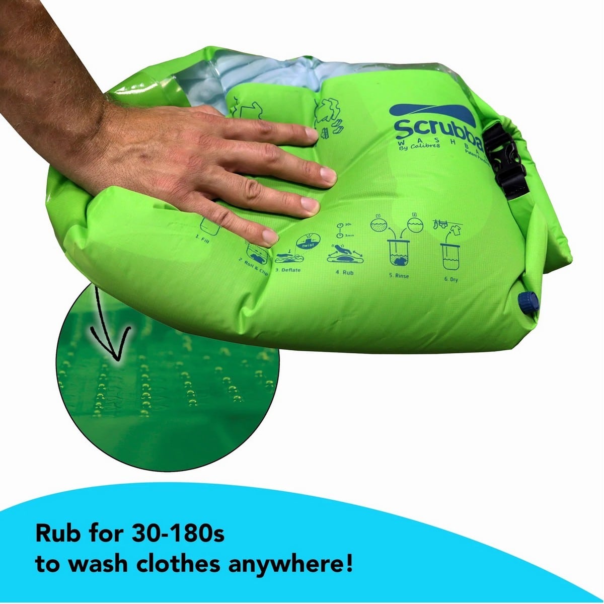 Scrubba Wash Bag 13.5 L – Vaskepose med indbygget vaskebræt - Billede 3