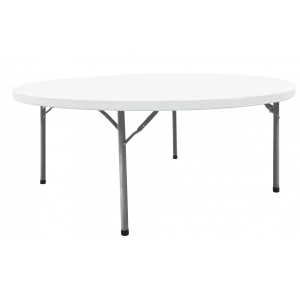 Kvalitets klapbord rund Ø 183 cm Hvid